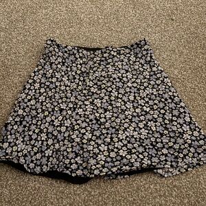 Floral Black and White Women's Skirt